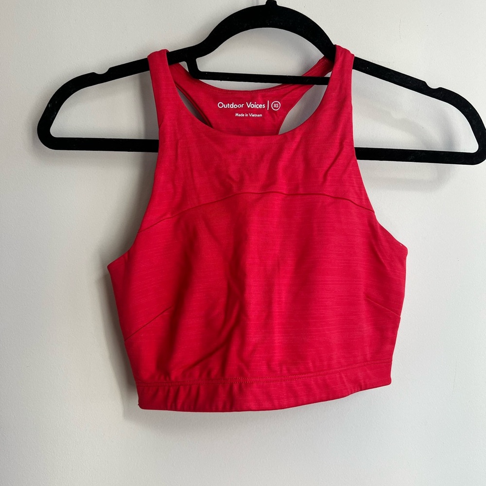 Outdoor Voices TechSweat Crop Top - Red (matching set available)